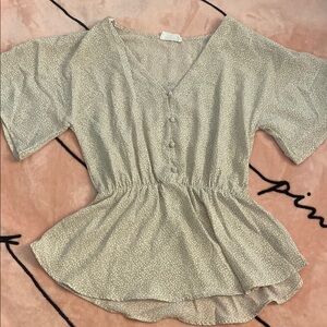 Sienna Sky white and cream Blouse with Button Detail